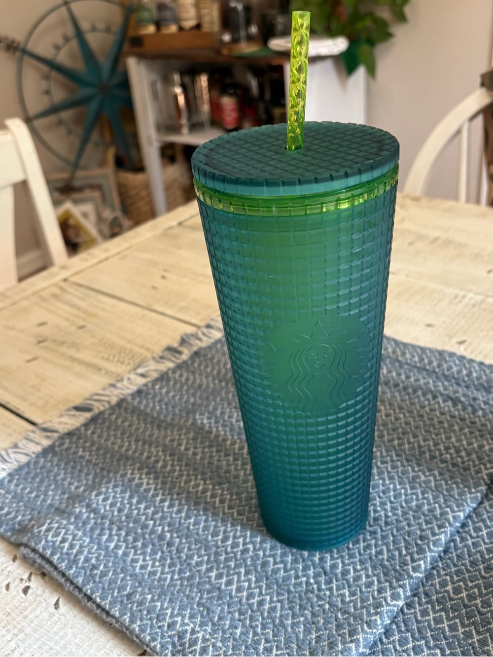 Starbucks Winter Mountain Dew Green Touch Grid Tumbler Venti Cup 24 oz New!